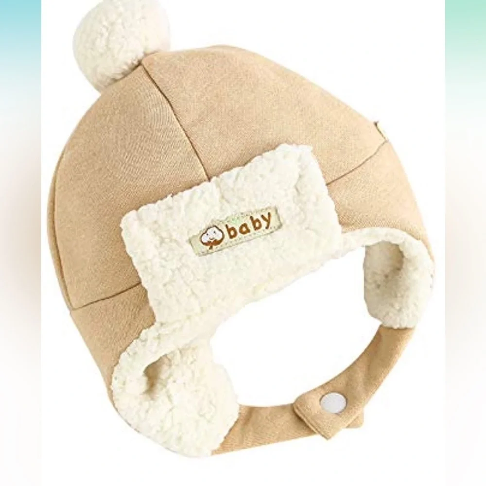Paladoo Baby Mittens and Hat Sherpa Lined Fleece for Winter 0-6 mo NWT Organic